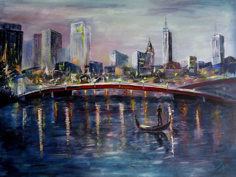 vicart Pic 2 - Melbourne by Tanya Odegova Acrylic Canvas size 76 x 101cm Price 150