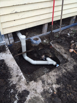 Onsite Plumbing & Maintenance Pic 3 - Cut in to sewer pipe for renovation