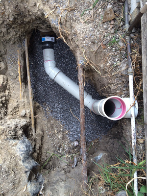 Onsite Plumbing & Maintenance Pic 4 - Cut into old sewer pipe for bathroom renovation