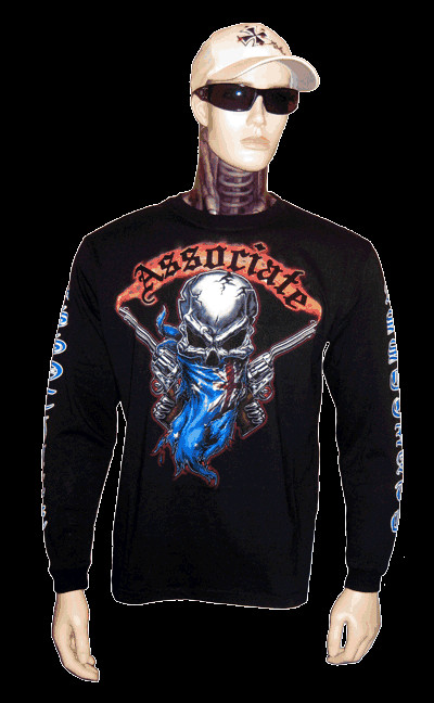 Associate Clothing Pic 1 - Long Sleeve Shirt Flag Skull