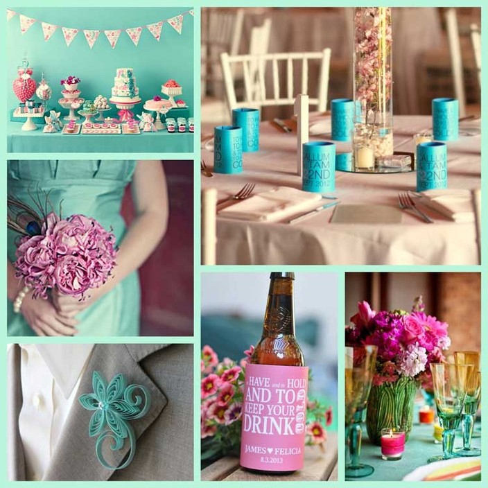 Coolaz Design Pty Ltd Pic 1 - Teal Themed Wedding Stubby Holders