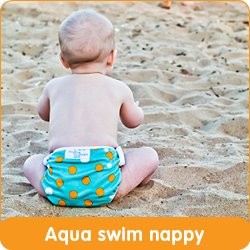 bebe&me Pic 3 - Cushie Tushies Unisex ReUsable OneSized Swim Nappy Aqua Nautical 1995