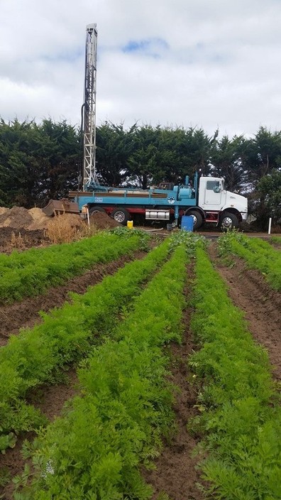 Borewell Pic 1 - Drilling an irrigation bore market garden on the Mornington Peninsula