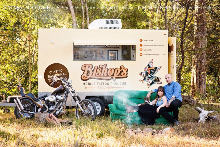 Bishop's Mobile Tattoo Parlour Pic 2 - Classic traditional tattooing all over Queensland based in GympieSunshine Coast