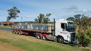 Dantrans Pty Ltd Pic 5 - Dantrans truck 47 delivering roof tiles to Warwick