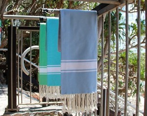 The Fouta Project Pic 2 - A striking Fouta in the classic style This Fouta is a wonderful allrounder A perfect picnic blanket table cloth or beach towel Ideal for travelling since it packs small