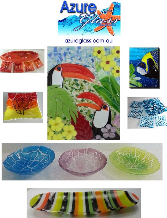 Azure Glass Pic 1 - Custom made glass lots of different colours shapes styles