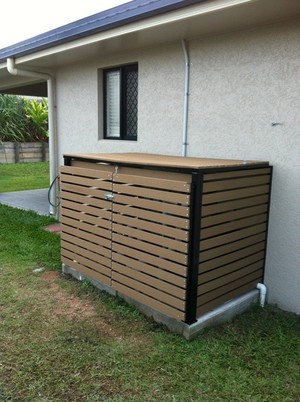 Bushland Beach Home Maintenance Pic 2 - Pool filter box cover made from maintenance free mod wood