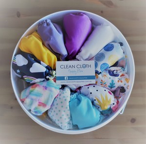 Clean Cloth Nappy Hire Pic 3 - Hire bucket of newborn modern cloth nappies