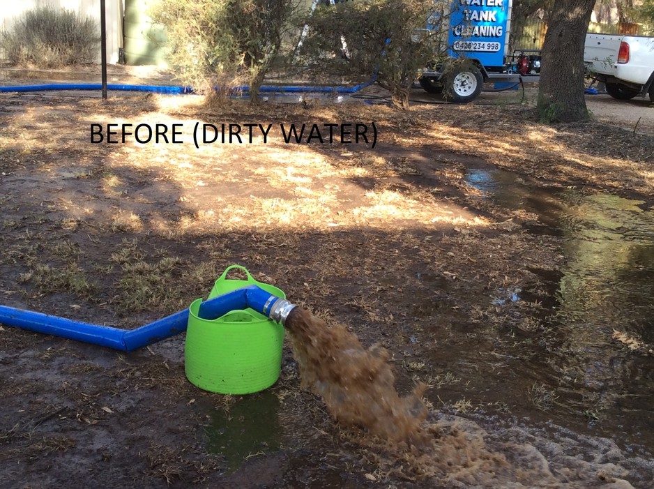 Water Tank Cleaning Pic 1 - Water before tank cleaning