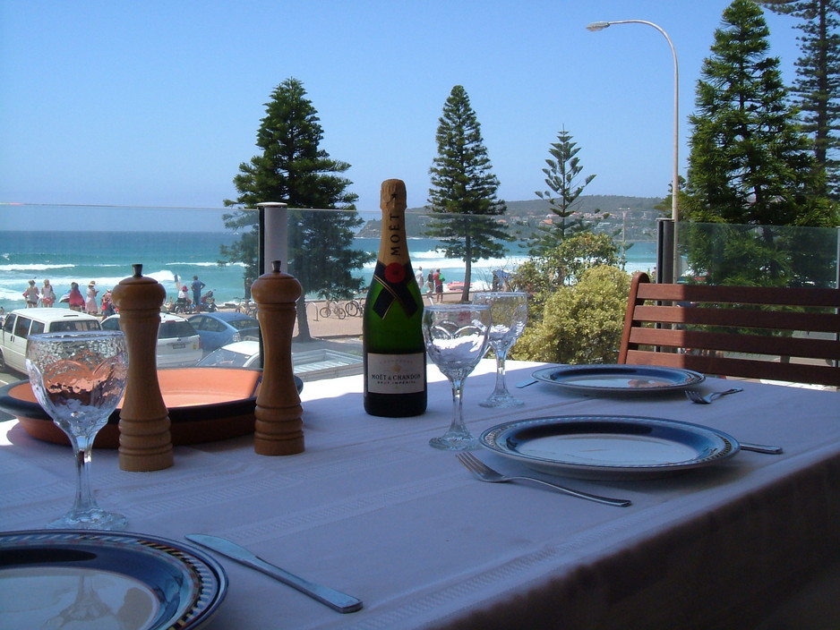 Absolute Beachfront Manly Bed And Breakfast Pic 1 - Breakfast and view