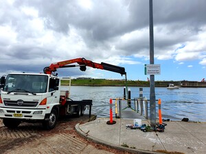 M & S Cranes Pty Ltd Pic 5 - Helping install some new pontoons at Kyeemagh boat ramp