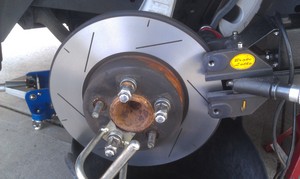 Newcastle Mobile Brake Specialists Pic 4 - FG Falcon XR6 Slotted Rear Disc Rotor Machine