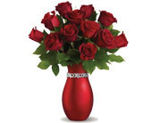 WILD BLOOMING BUNCH FLORIST Pic 4 - 12 Red roses in vaseSay i love you