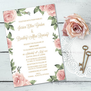 Devereux Creative Pic 3 - Pink rose wedding invitation