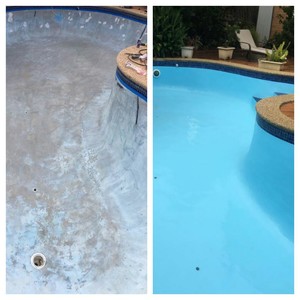 Wendts Pool and Spa Tiling Pic 4 - Before and After Pool Paint Pacific Blue