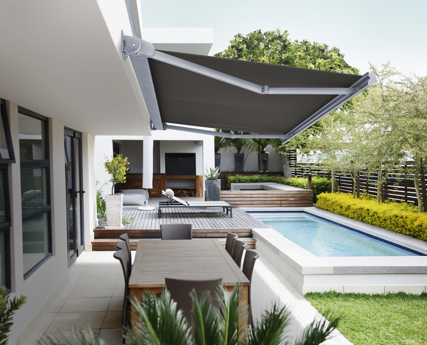 Luxaflex Pic 1 - Luxaflex Folding Arm Awnings A range of options are available for your outdoor area