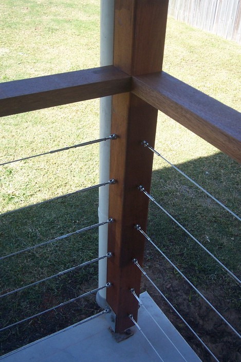 Splinters Quality Carpentry and Stainless Steel Balustrades Pic 1 - Timber and stainless steel wire balustrades