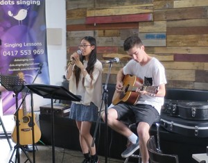 Dots Singing & Music School Pic 4 - Students performing at Maxs Burger Bar in Monty