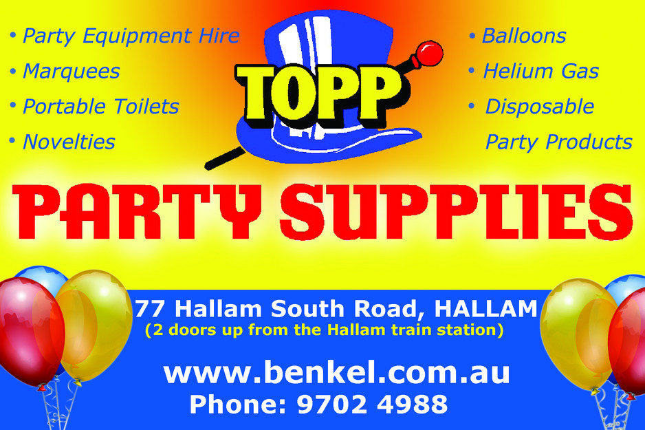 Topp Party Supplies Pic 1 - Topp party ad