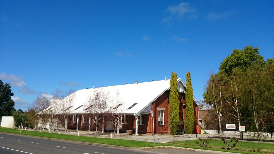 Simple Catering Pic 1 - Simple Catering entrance on the corner of Barwon Terrace and Swanston Street part of Godfrey Hirst factory complex