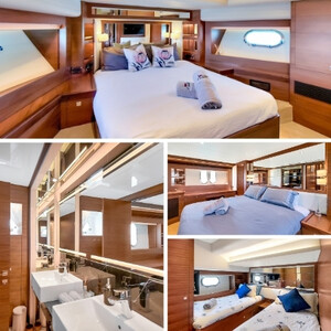 Wine Down Luxury Charters Pic 4 - The two oversized Master Suites are fitted with Queen sized beds with the 3rd offering twinshare or double configuration