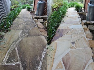 Ezicleen Pic 4 - Sandstone paving before and after