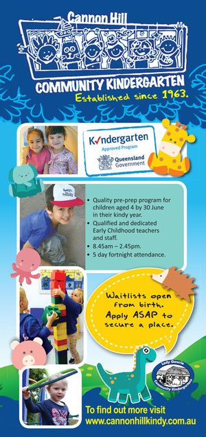 Hine Design Pic 2 - Flyer for Cannon Hill Community Kindergarten