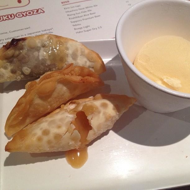 Harajuku Gyoza Pic 1 - Weve been testing our special Peanut Butter White Choc dessert gyoza to see if it gets your yum vote yilingtian on Instagram seemed to like it the lighter ones are Peanut Butte