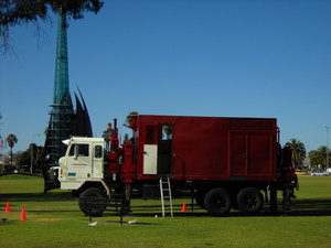 Probedrill Pty Ltd Pic 3 - 25 tonne truck rig RFW at the Perth Waterfront