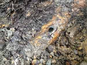 Mr Drainage Pic 3 - This is what happens to your old galvanized iron water pipes in the ground