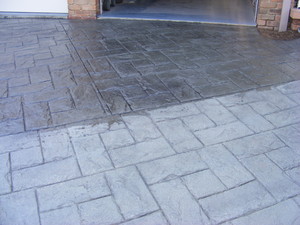 Seal Of Approval Pic 4 - Stamped concrete half done