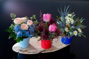 Odd Petal Florist Pic 3 - mini bucket flowers 3 set