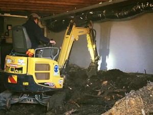 Mighty Mini Excavations Pic 2 - To create a turning circle excavation work performed below a house beside a garage