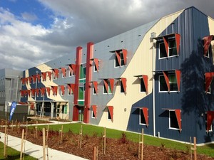 Unique Metal Cladding System Pic 3 - NMIT Preston Campus corrugated 48 smooth cream