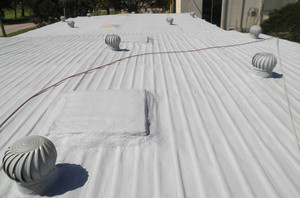 Coat O Foam Pty Ltd Pic 2 - Spraying of Polyurethane Foam Insulations and coating with a Waterproof Membrane to seal and insulate a roof