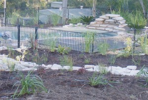 LCC Landscaping Pic 3 - pool surrounds with rock features