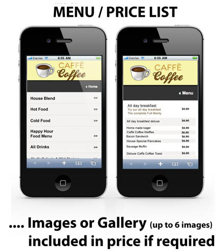 Mobile Web Future Plus Pic 1 - Menu Gallery