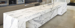 Eurostyle Stone Pty Ltd Pic 5 - Marble Arabescato custom kitchen benchtops sydney