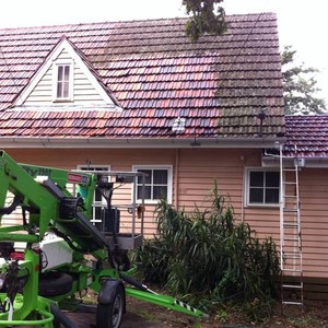 Roofing Hero Pic 2 - Pressure clean on terracotta roof