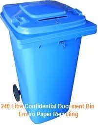 Enviro Paper Cardboard Recycling Pic 1 - 240 Litre Wheelie Bin with Lock for Confidential Documents