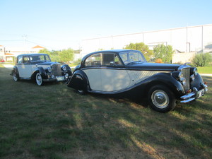 Perth Chauffeur Hire Pic 2 - The black and cream Bentley and Jaguar