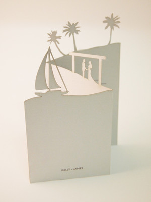 Classic Wedding Invitations Pic 3 - Beach Landscape Invitation