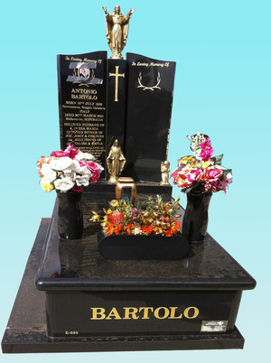 Toscana Memorials Sunshine Pic 3 - Book Style headstones black monument