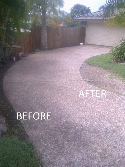 Brisbane Concrete Cleaners Pic 2 - Pavement BeforeAfter