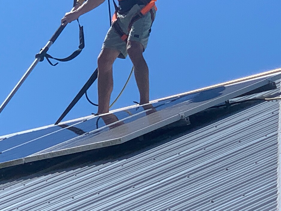 Brisbane Gold Coast Cleaning Services Pic 1 - Solar Panel Cleaning Professional High Pressure Cleaner Extension Lance Surface Cleaner Of course we carry Business Registration with ABN Working at heights certificate Police Check Certificate and Full Insurance Liability Cover