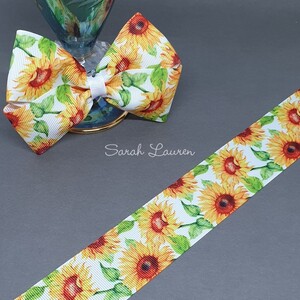 Sarah Lauren Pic 5 - Printed Sunflower Ribbon 38mm wide