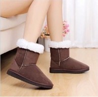 Gifts n Decor Pic 3 - Womens Warm Winter Imitation Wool Slip on Boots Dark Brown