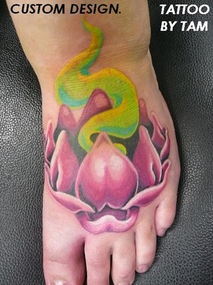 Bells Ink Tattooing and Body Piercing Pic 5 - lotus flowertattoo by tam