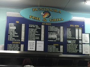 Bundoora Fish & Grill Pic 4 - Menu